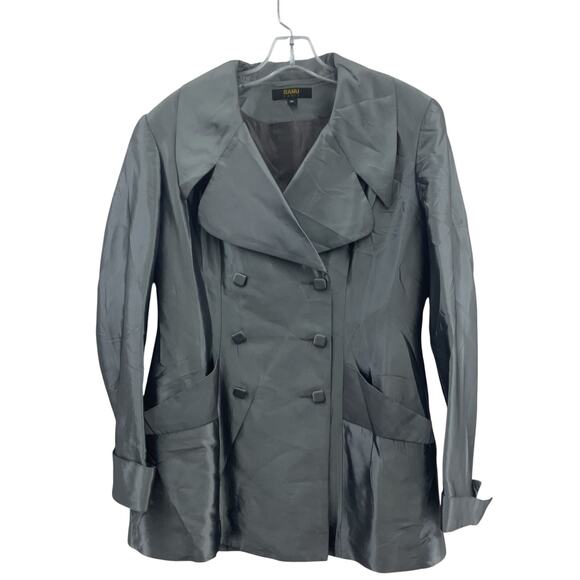 Vintage USA Women's Banu Paris Gray Double Breasted Pea Coat, Size 10, Preowned - Picture 1 of 5